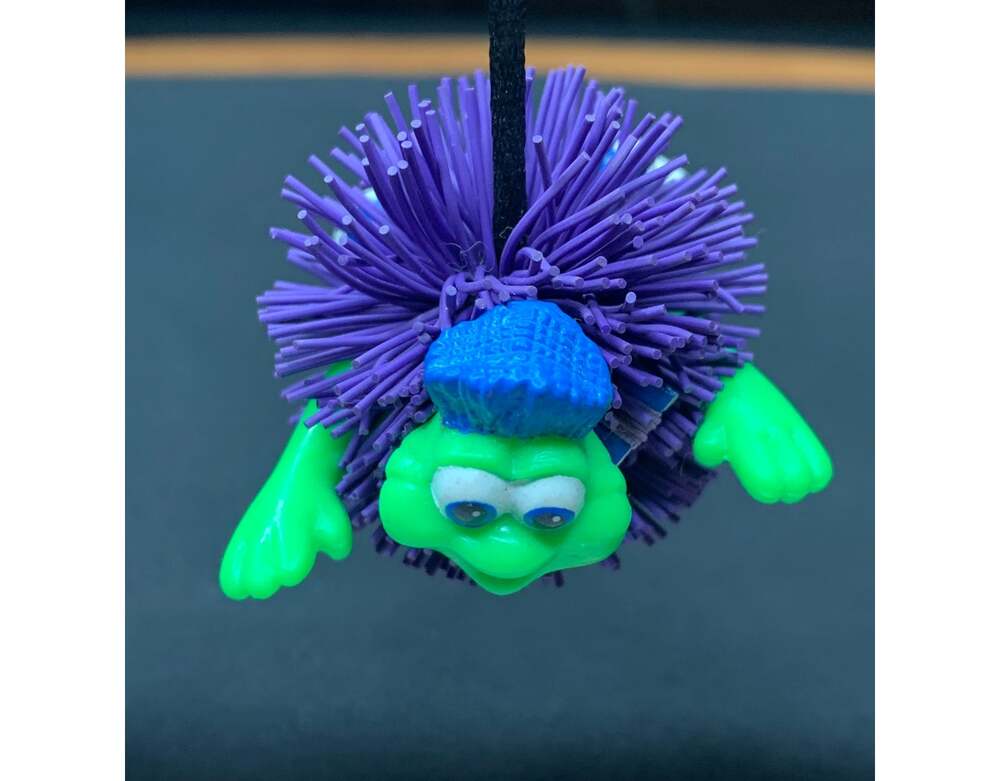 Vintage Koosh Lings Style Purple Green Character Novelty Pencil Topper Toy